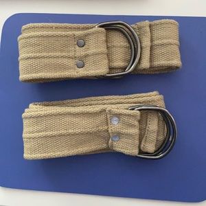 Men’s NEW khaki metal buckle woven belts size 36